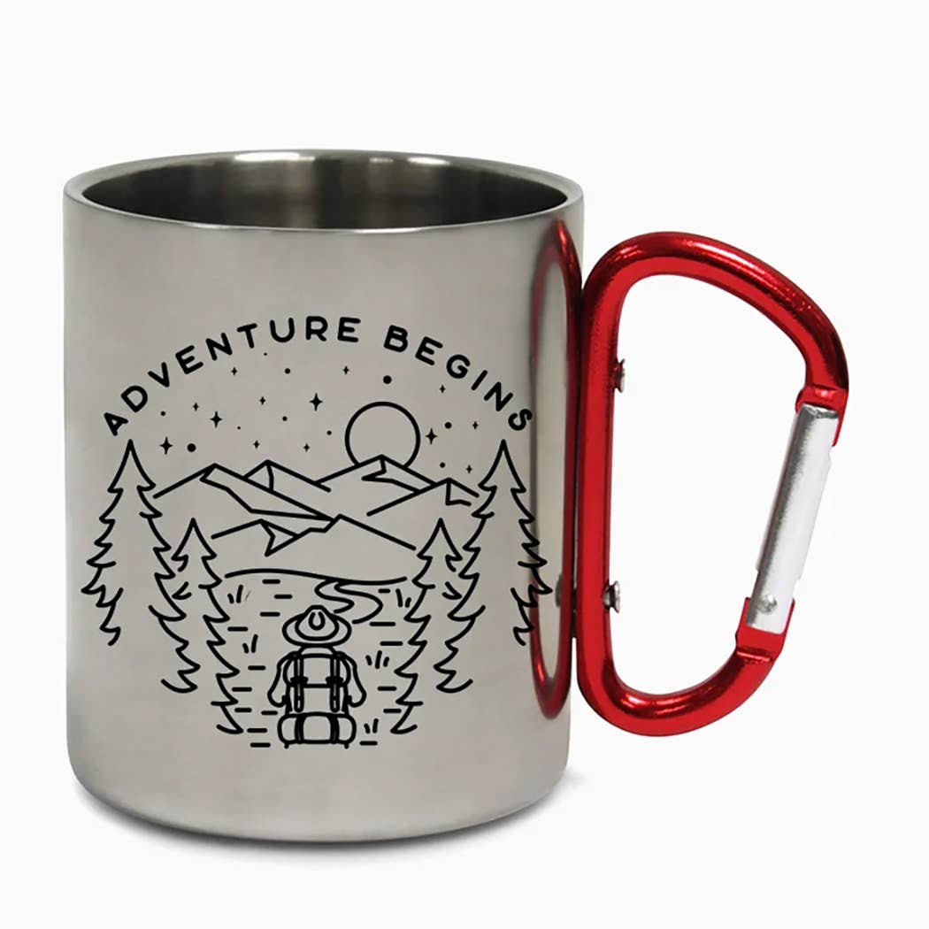 Combo Pack National Park Geek Carabiner Mugs - Stainless Steel & Green